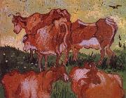Vincent Van Gogh Cows (nn04) oil painting reproduction